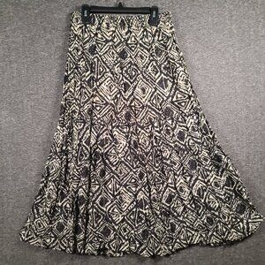 Vintage US Again California Women's Size Med Skirt Elastic Waist Black and White